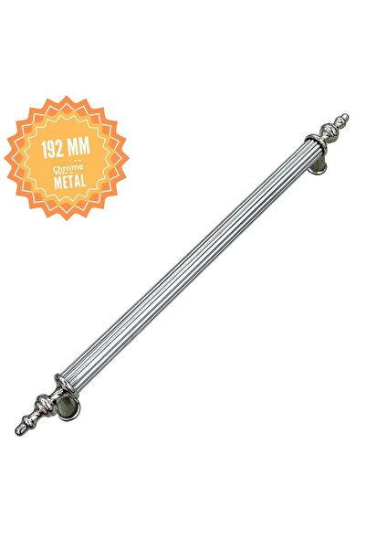 KOÇSAN مقبض Elif Chrome 192 مم، مقبض درج لخزانة أثاث المطبخ الريفي الفاخر