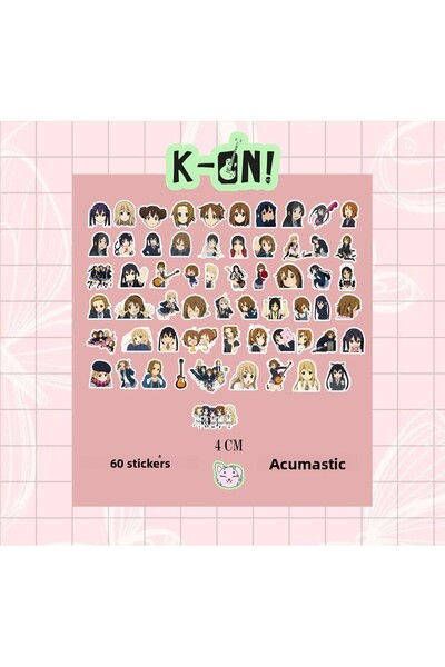 Akumastik ك-أون! مجموعة استيكر 60 قطعة - استيكر انمي - استيكر لامع