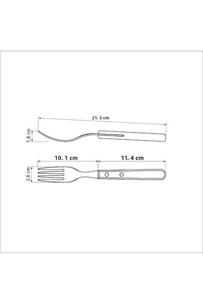 TRAMONTINA Polywood Steak-steak Fork Jumbo 13cm