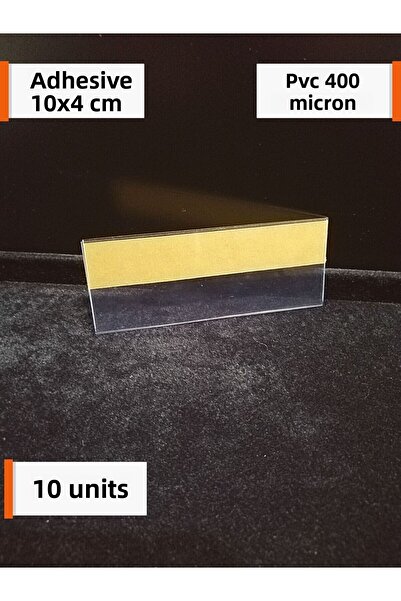 Şeffaf Etiket 10 bucăți PVC Etichetă Suport Adeziv 10x4cm, Buzunar pentru etichetă de preț pentru raft, Etichetă adezivă transparentă pentru produs