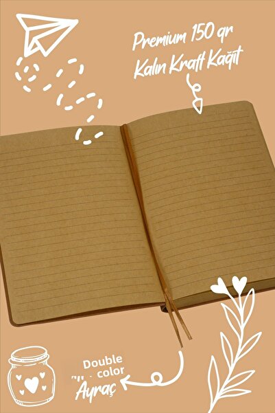 Victoria's Journals دفتر بوجو كرافت كتان 96 ورقة مقاس A5 150 جرام. كرافت مخطط