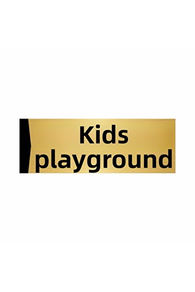 Özarslan Dizayn Children's Playground 7X20Cm Gold Color Metal Directional Sign