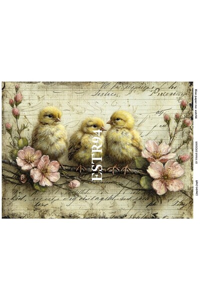 LİNEART Easter Series Estr94 29*42 cm Brass Decopage