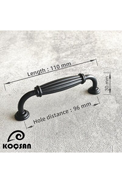 KOÇSAN Kardelen Mâner Negru 96 Mm Mobilier Bucătărie Country De Lux Mâner Sertar Dulap