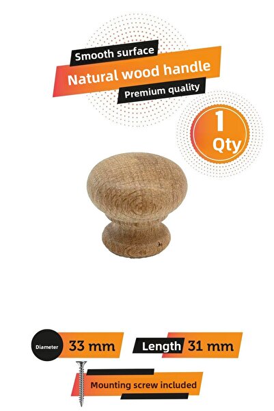 SaltanArt مقبض خشبي على شكل فطر مقبض درج خزانة أثاث المطبخ الريفي الفاخر قطعة...