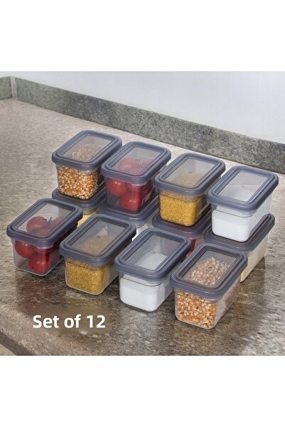 Nesto Home 12-Piece Food and Pulses Storage Set - Refrigerator and Freezer Organizer 12X580 ML