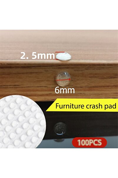 Choice 6x2mm-100pcs 100Pcs ذاتية اللصق سدادة الباب المطاطية مخمد خزانة مصدات ...