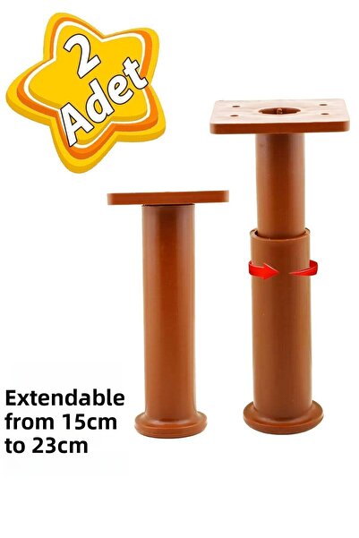 GLASWEN 2 bucăți modul de picioare de sprijin reglabile 15 x 23 cm picioare maro pentru mobilier canapea picioare unitate de scaun