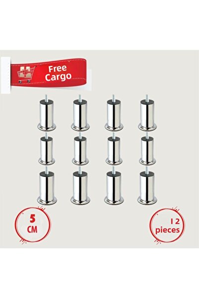 Marka Base Chair Sofa Leg with Bolts 5 Cm (12 Pieces) 3/8 Thick Teeth
