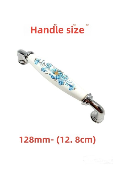 Porcellana Perla 12,8 Cm-Porcelain Metal Handle Kulb Furniture Cabinet Drawer Kitchen Bathroom Handle Handle Ruby128Mm-Stk00156