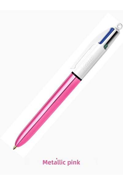 Bic قلم مقاوم للاستهلاك ذو هيكل معدني ذو 4 ألوان من BIC 1.0 مم وردي