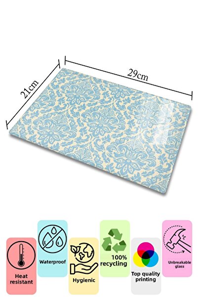Postifull Vintage Glass Cutting Board, Thick And Unbreakable Glass, Chopping Board, Kitchen Presentation Board - 21*30cm