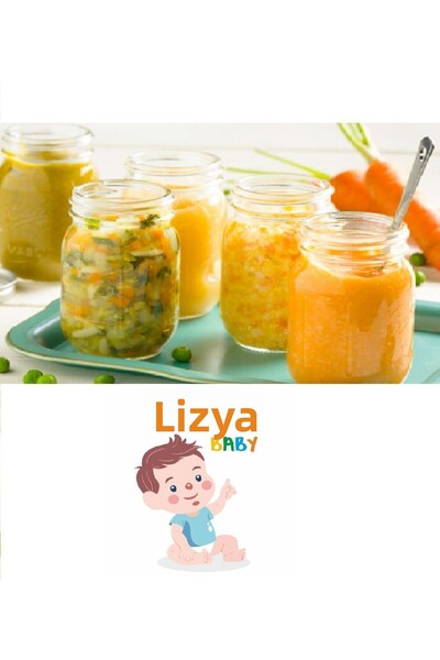 LİZYA BABY طعام أطفال زبادي معلب بغطاء ذهبي 210 سم مكعب - وعاء طعام تكميلي للمربى