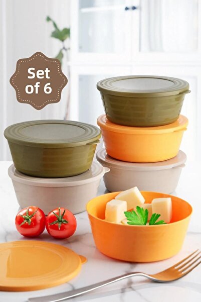 LIUWA مجموعة حاويات تخزين مكونة من 6 قطع، وعاء للوجبات الخفيفة، حاوية طعام، ح...