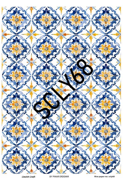 LİNEART Brass Patterned Lineart Decopage Paper - La-Scly68