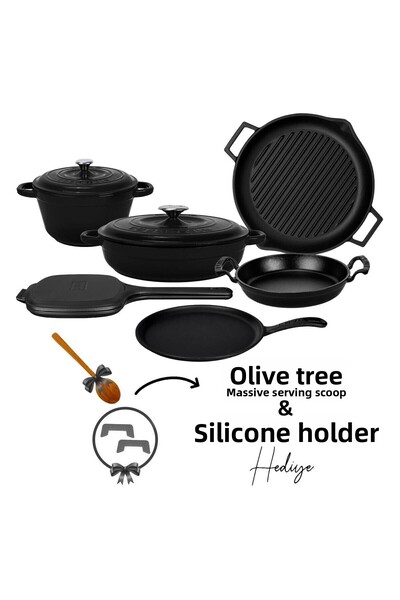 Lava Cast Iron 6X Trendy Series 9 Piece Cookware & Pans Set