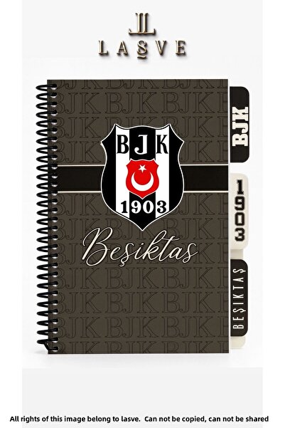 Beşiktaş Licensed New Season Spiral Planner Notebook with Tabs Card Cover