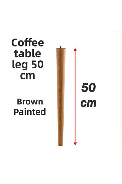 NZB Coffee Table Leg Set 50 cm Brown Natural Wood Painted Cylinder Table Leg Legs Accessory Bohemian 3 Pieces