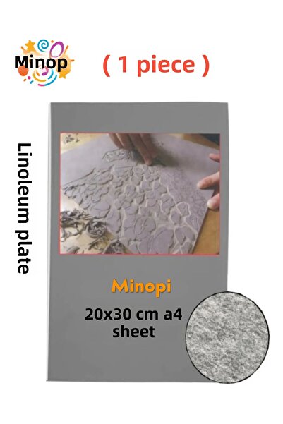 Minopi (1 Piece) Linoleum Sheet 2.5 mm A4 Size 1St Quality Linoleum Oilcloth Gray