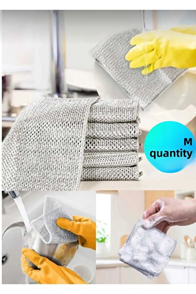 BRE HOME 3 Pcs Inox Double-Decker Dishwashing Scouring Wire Bathroom Kitchen Cleaning Removing Dirt Rust Stains