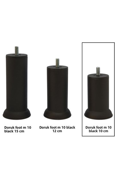 Adilon DORUK AYAK, Picior de dulap cu bază filetată, Metal, Negru, M10, 10 cm