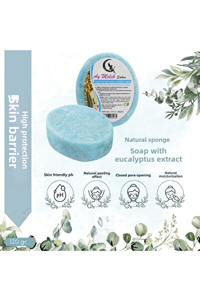 AYMELEK صابون الجمال الطبيعي بخلاصة الأوكالبتوس مع الإسفنج، فعال مضاد للتجاعيد للبشرة