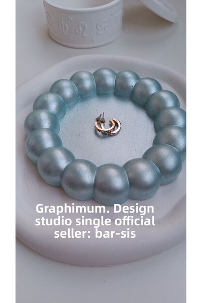 grafimum Διακοσμητικό Πιάτο από Μπετόν Pearl Blue Bubble - Οργανωτής Παρουσίασης