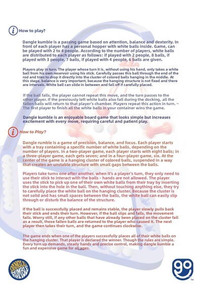 Go Toys Dangle Rumble Strategy Toy Educational Family Box Game