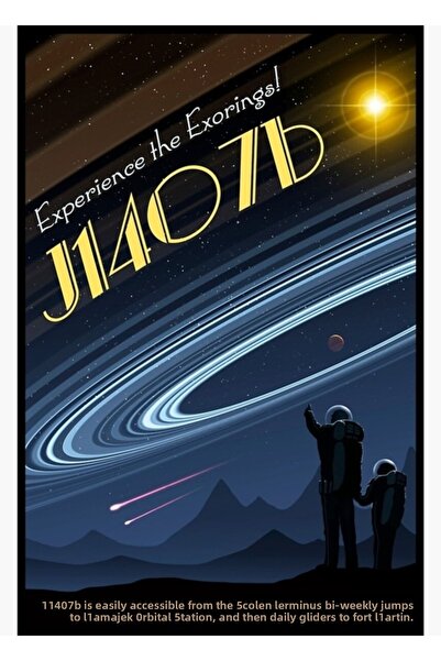 Universal Poster de călătorie în spațiu J1407b Poster decorativ din lemn