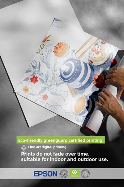 Postifull Black Framed Painting, Desert with High Tea, Comfort Series Kitchen Wall Painting, No:109136