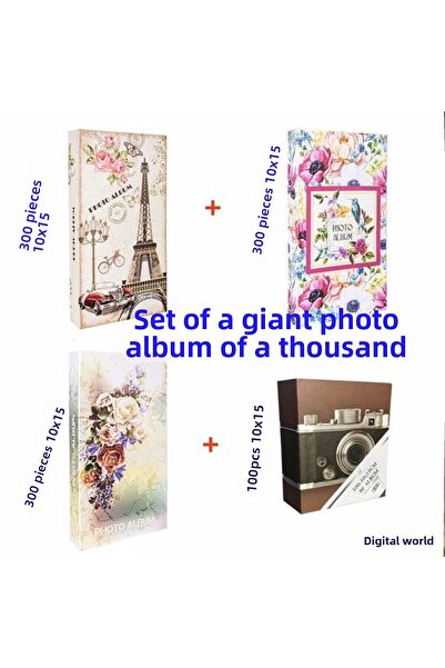 Dijital Dünyası Set de 1000 de albume foto mari de 10x15, 3 bucăți de 300 buc...