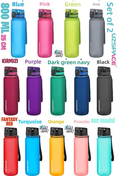 Uzspace 800 ml -New Size-Height 25 Cm-Tritan Water Bottle Bpa No Odor No Leakage