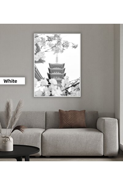 Harikabirev HARİKABİREV | MODEL AL TEMPLELULUI JAPONIAI NEGRU&ALB | TABLA DE STICLA TEMPLATA CU CADRU, SIMPLE, VERTICALA