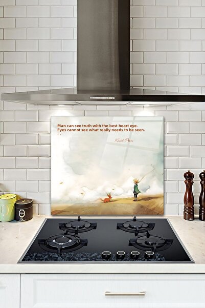 Decorita Protector de spate pentru aragaz din sticla cu model ochi de inima -...