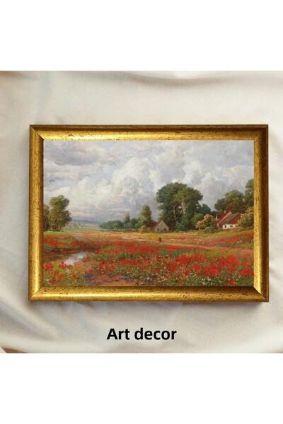 Sanart Pictură de epocă cu cadru, pictură în ulei, pictură înrămată, decor artistic, pictură peisaj