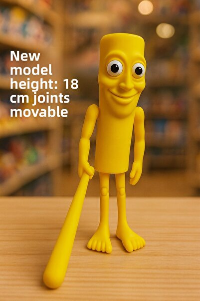 expres hediye Tung Tung Tung Sahur Brainrot موديل جديد مفصلي، 18 سم، طباعة عا...