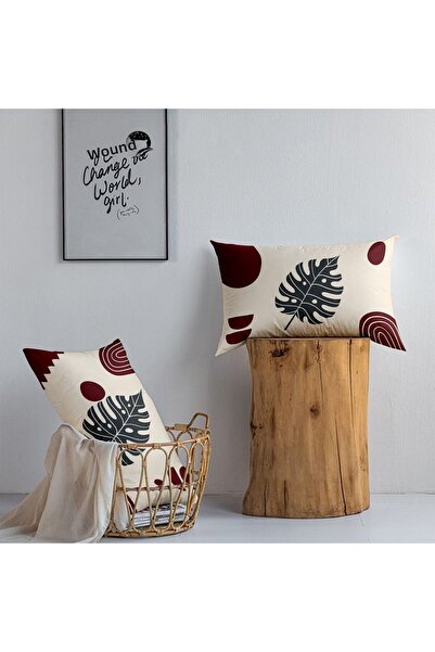 Hayal Dekoratif Bohemian Boho Themed Red Cream Colored 2-Piece Throw Pillow Pillow Case 30X50