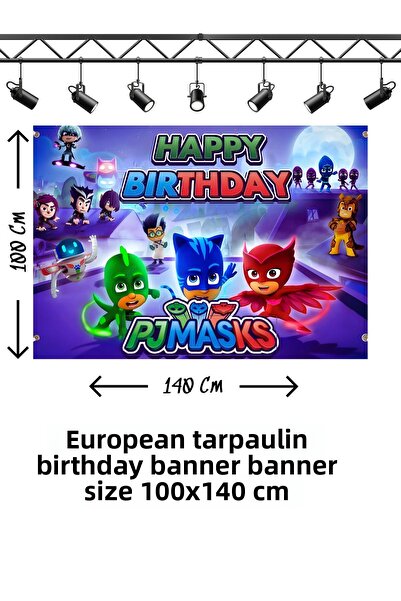 snowparty Πανό γενεθλίων με θέμα τα Pj Maskers