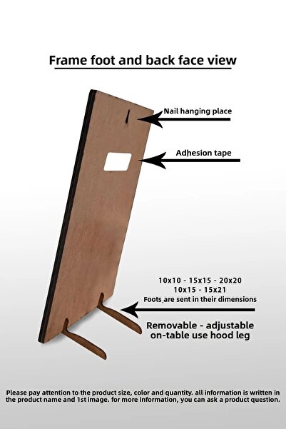 yeditepe hayat 9 Pcs 15X15 White Frame Mdf Can Be Paste-And-Use - White Square Frame