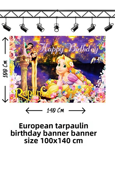 snowparty Πανό γενεθλίων με θέμα τη Ραπουνζέλ