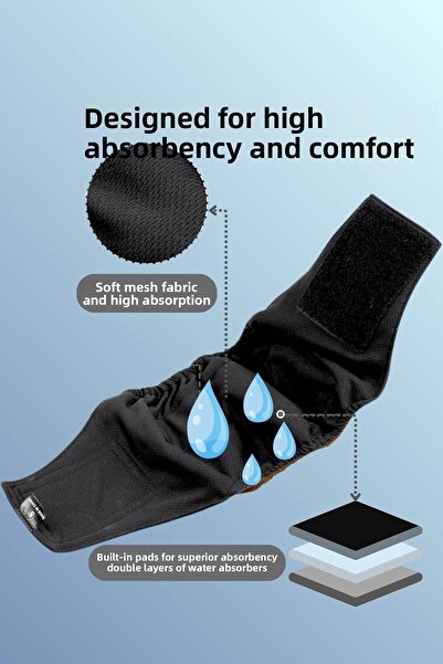 salya store Patterned Men's Dog Pee Diapers - Men's Dog Panties 3-Piece Advantageous Package Waterproof and Washable