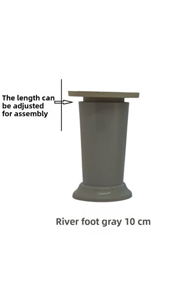 Adilon River Foot, Plastic Furniture Leg, 10 Cm, Screws Included, Gray
