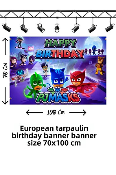 snowparty Pj Maskeliler Banner tematic de aniversare Pj Maske