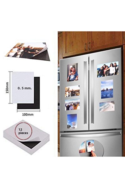 direkt-al 12 Pieces 10 X 15 Cm Adhesive Magnet Sheet Photo Magnet 0.5 Mm
