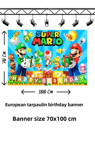 snowparty Banner tematic Mario Super Mario pentru ziua de naștere
