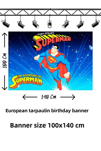 snowparty Πανό γενεθλίων με θέμα τον Σούπερμαν