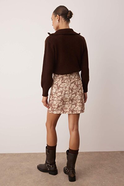 Trendyol Collection Multicolored Snake Print Skirt Twoss24Et00251