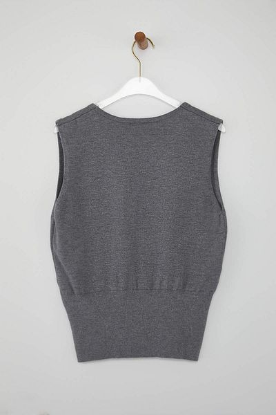 Trendyol Collection Limited Edition Anthracite Lace Garnished Sweater Sweater Twoaw26Sv00006