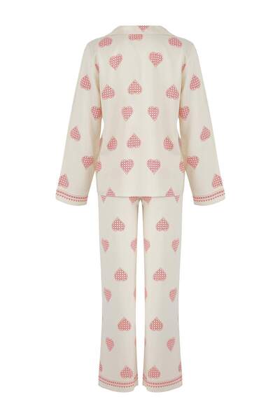 Trendyol Collection Ecru 100% Cotton Covered Woven Pajama Set Thmaw26Pt00025
