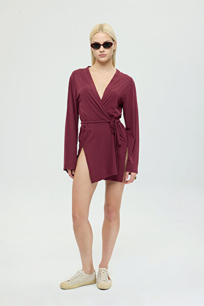 SHEISMONO Ultra Soft Zoe Kimono Claret Red